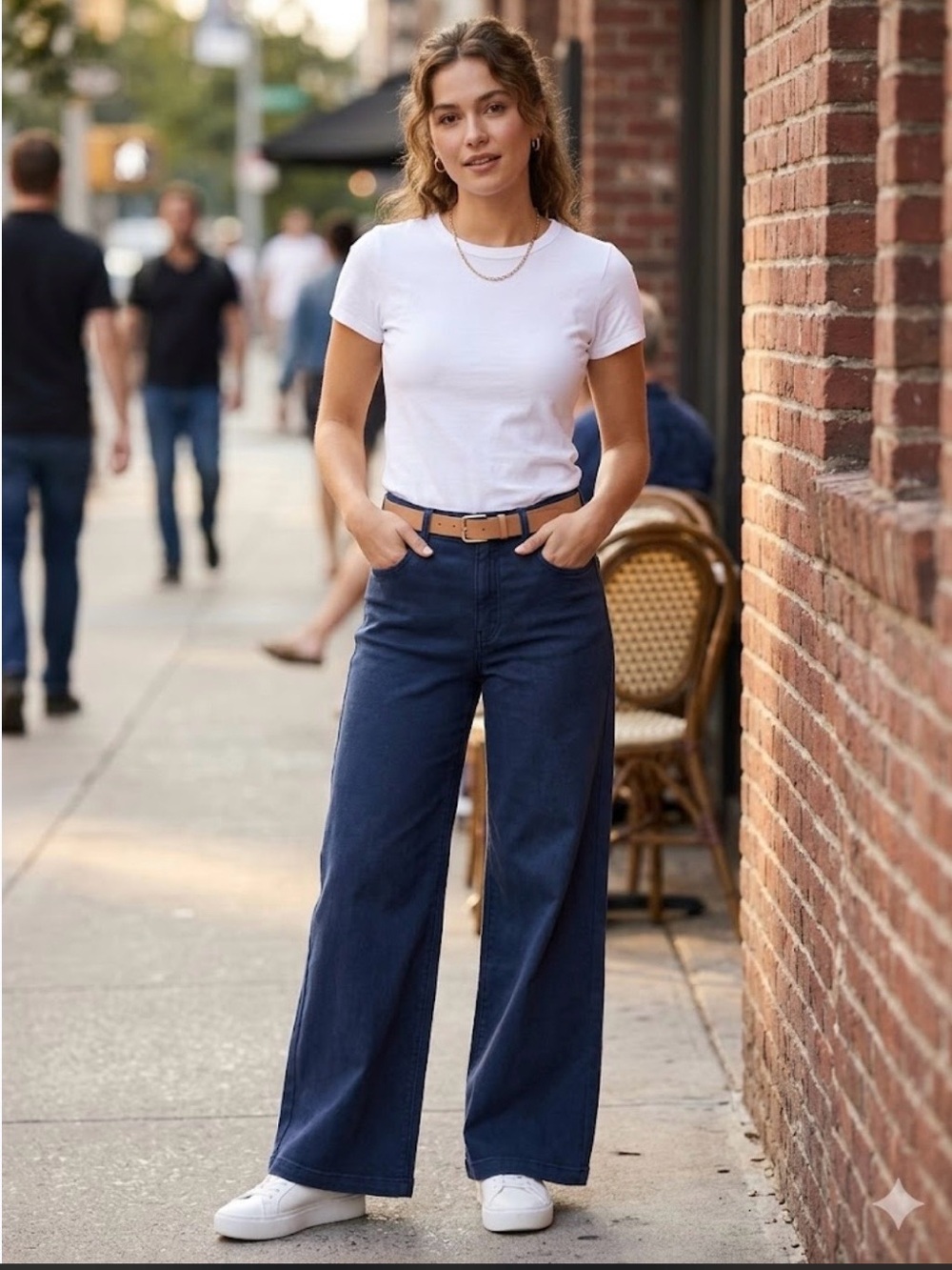 Hudson Jeans Wide-Leg High-Rise Jeans in Navy